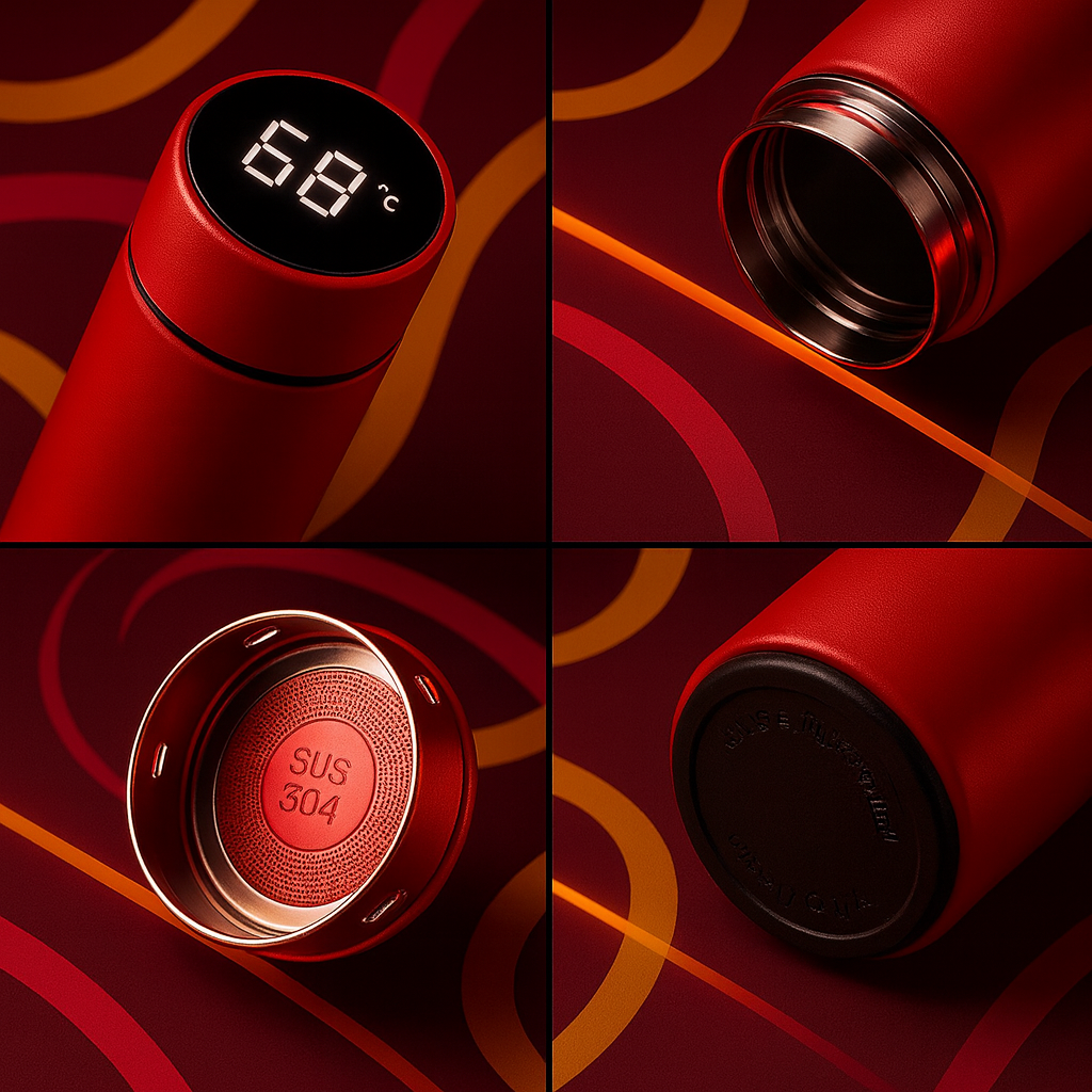Red Kitme Smart bottle of water