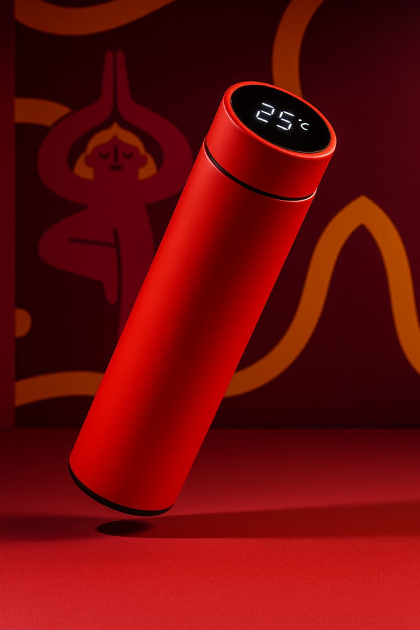 Red Kitme Smart bottle of water