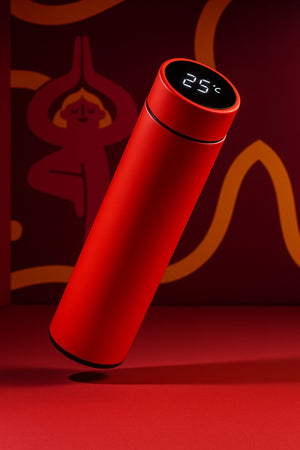 Red Kitme Smart bottle of water